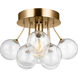 Sean Lavin Bronzeville 1 Light 15 inch Satin Brass Semi-Flush Mount Ceiling Light