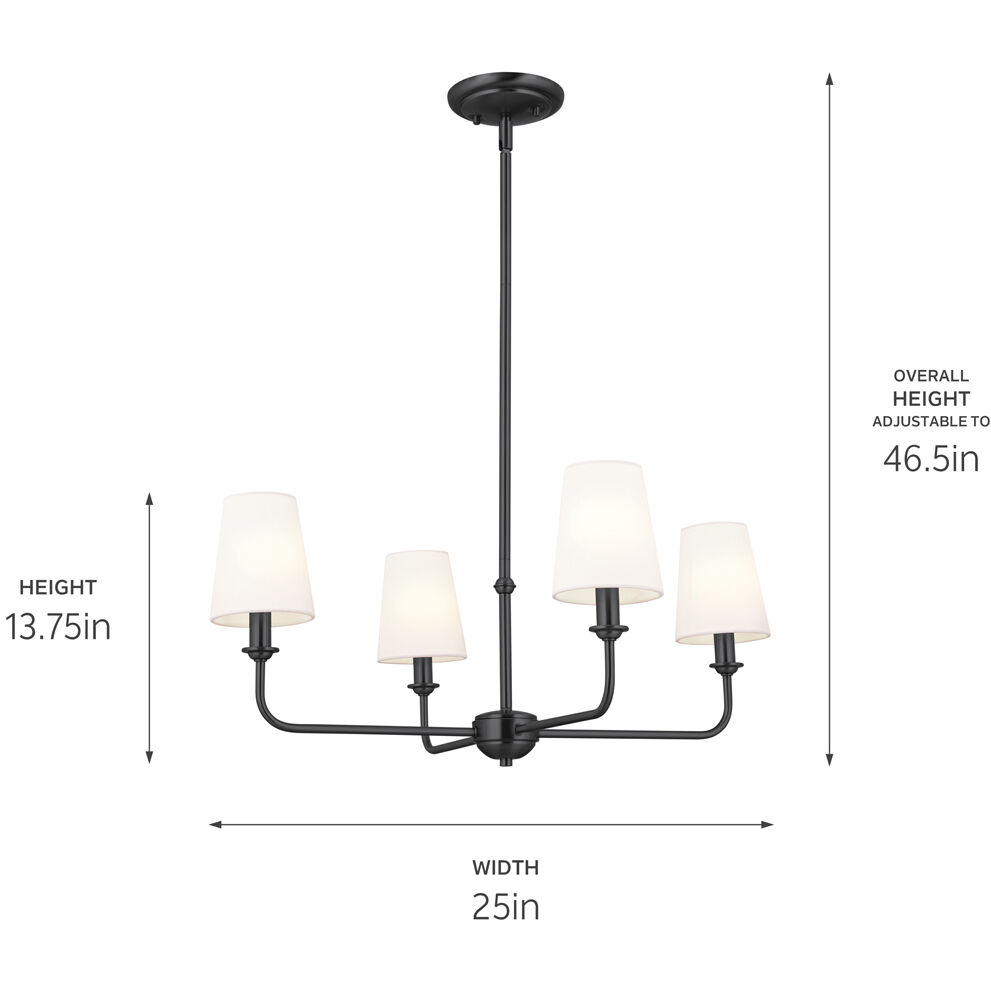 Pallas 4 Light 25 inch Black Chandelier Ceiling Light