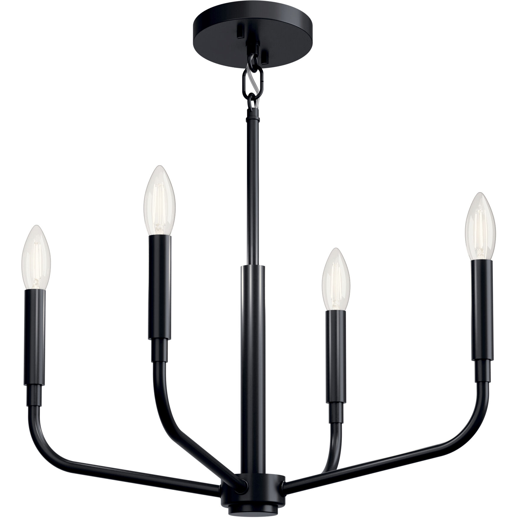 Madden 4 Light Black Chandelier/Semi Flush Ceiling Light