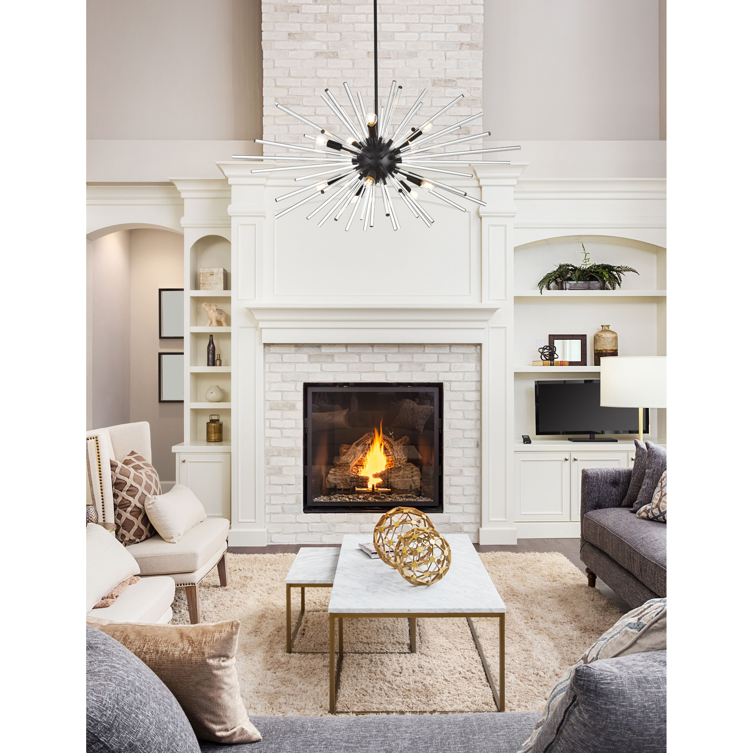 Sienna 10 Light 46 inch Black Pendant Ceiling Light