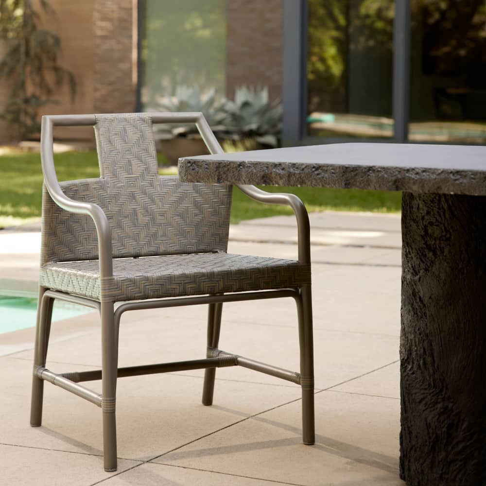 Newton Chartreaux Gray and Gray Outdoor Dining Chair