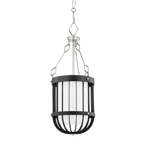 Landon 1 Light 11.5 inch Polished Nickel / Black Pendant Ceiling Light