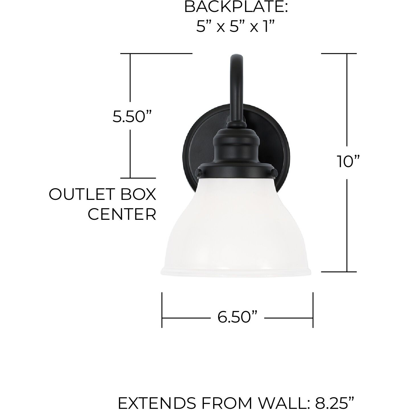 Baxter 1 Light 7 inch Matte Black Sconce Wall Light