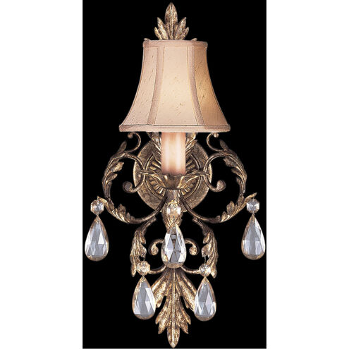 A Midsummer Nights Dream 1 Light 9 inch Gold Sconce Wall Light in Crystal, Hand-Sewn Shade 