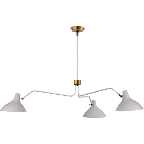 AERIN Charlton 3 Light 55.25 inch White Triple Arm Chandelier Ceiling Light, Large
