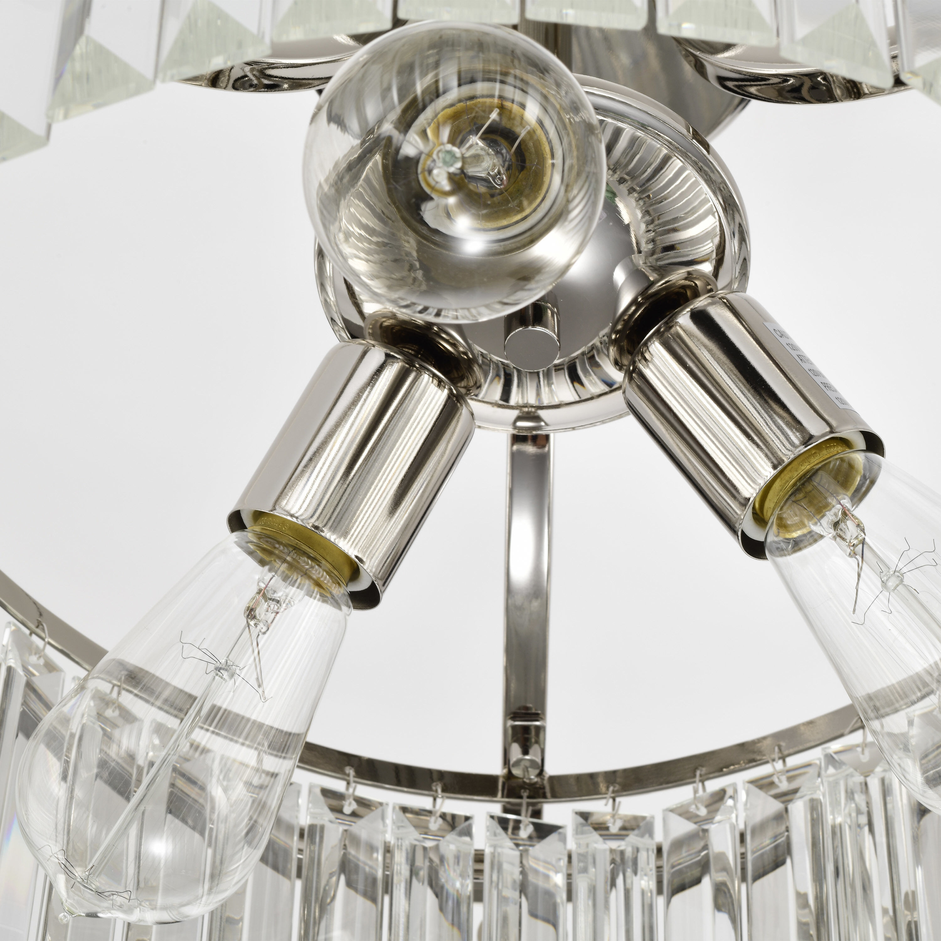 Krys 3 Light 17.75 inch Polished Nickel Semi Flush Mount Ceiling Light