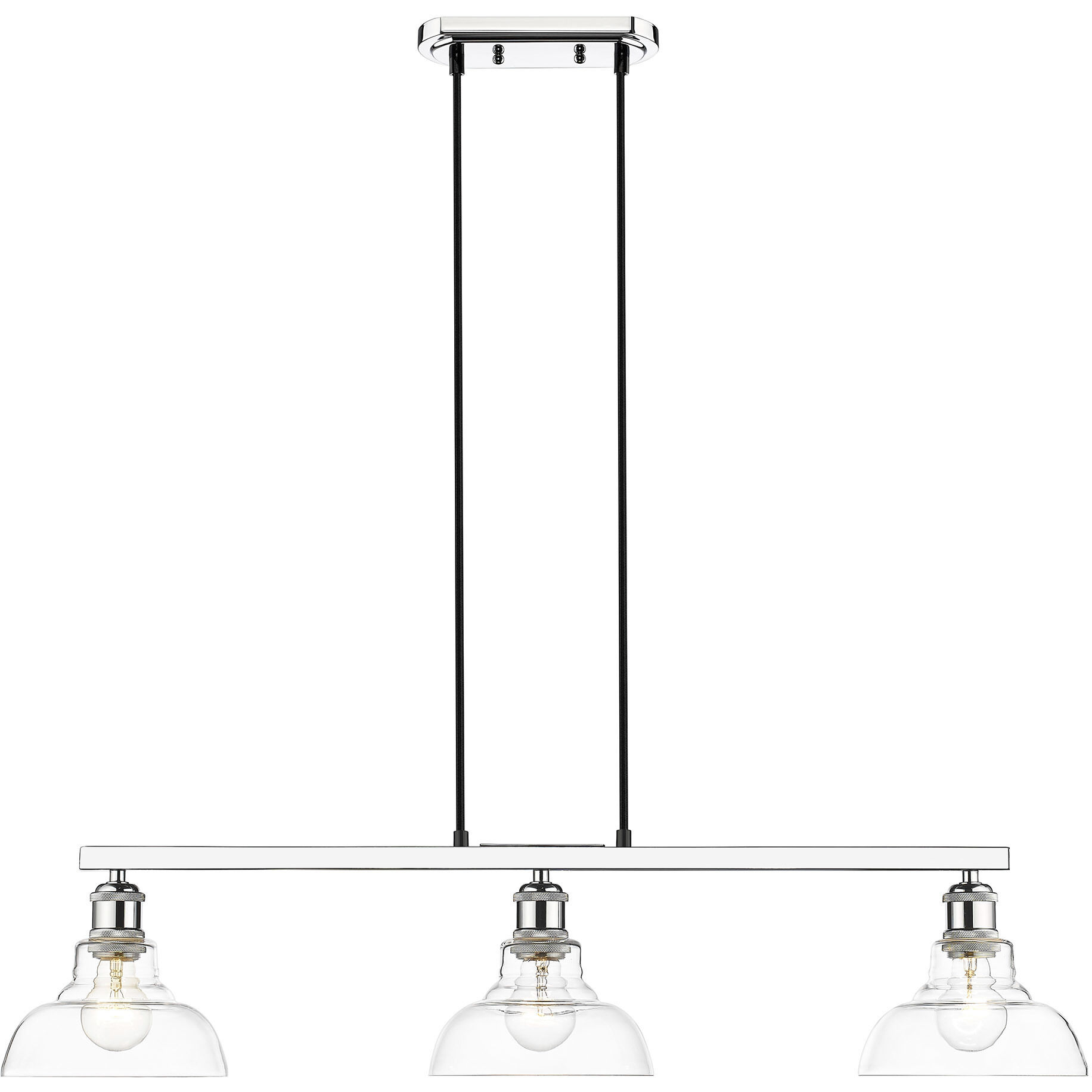 Yep Carver Island Light Ceiling Light in Chrome, Clear Glass