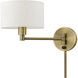 Allison 15 inch 60.00 watt Antique Brass Swing Arm Wall Lamp Wall Light