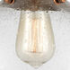 Nouveau 2 Beacon 1 Light 12 inch Antique Copper Semi-Flush Mount Ceiling Light in Seedy Glass