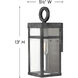 Estate Series Porter LED 13 inch Aged Zinc Outdoor Wall Mount Lantern, Open Air