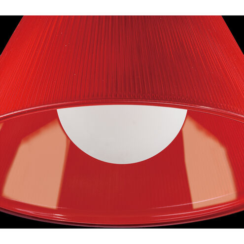 Ribo 1 Light 20 inch Chrome Pendant Ceiling Light in Red, Large