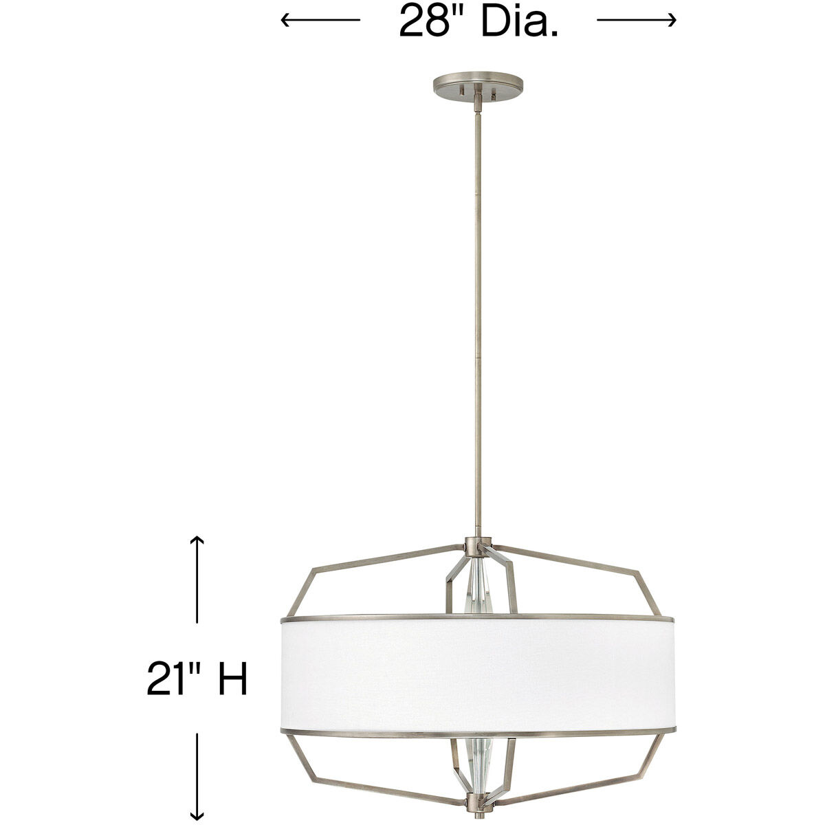 Larchmere 4 Light 28 inch English Nickel Chandelier Ceiling Light