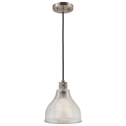 Devin 1 Light 8 inch Classic Pewter Mini Pendant Ceiling Light in Clear Ribbed