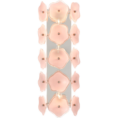 Visual Comfort Signature Collection | Visual Comfort KS2066PN-BLS kate spade  new york Leighton LED  inch Polished Nickel Sconce Wall Light in Blush  Tinted Glass