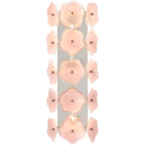 kate spade new york Leighton LED 7.75 inch Polished Nickel Sconce Wall Light in Blush Tinted Glass