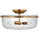 Chapman & Myers Lorford LED 15.5 inch Gilded Iron Semi-Flush Ceiling Light, Medium