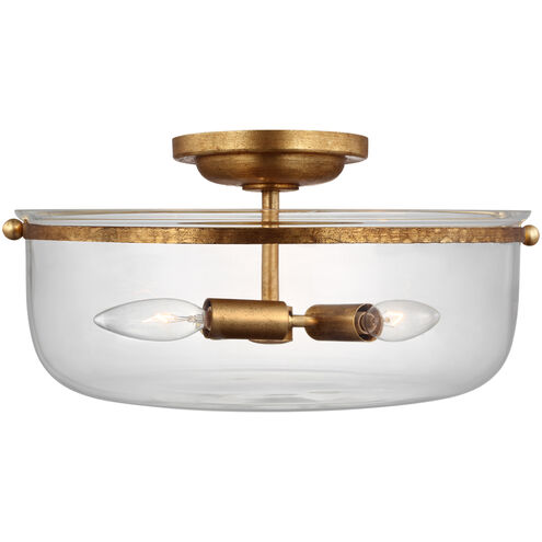 Chapman & Myers Lorford LED 15.5 inch Gilded Iron Semi-Flush Ceiling Light, Medium