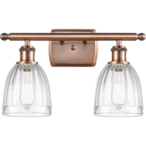 Ballston Brookfield LED 16 inch Antique Copper Bath Vanity Light Wall Light in Clear Glass, Ballston