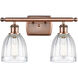 Ballston Brookfield LED 16 inch Antique Copper Bath Vanity Light Wall Light in Clear Glass, Ballston