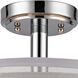 Double Organza 3 Light 16 inch Chrome Semi Flushmount Ceiling Light