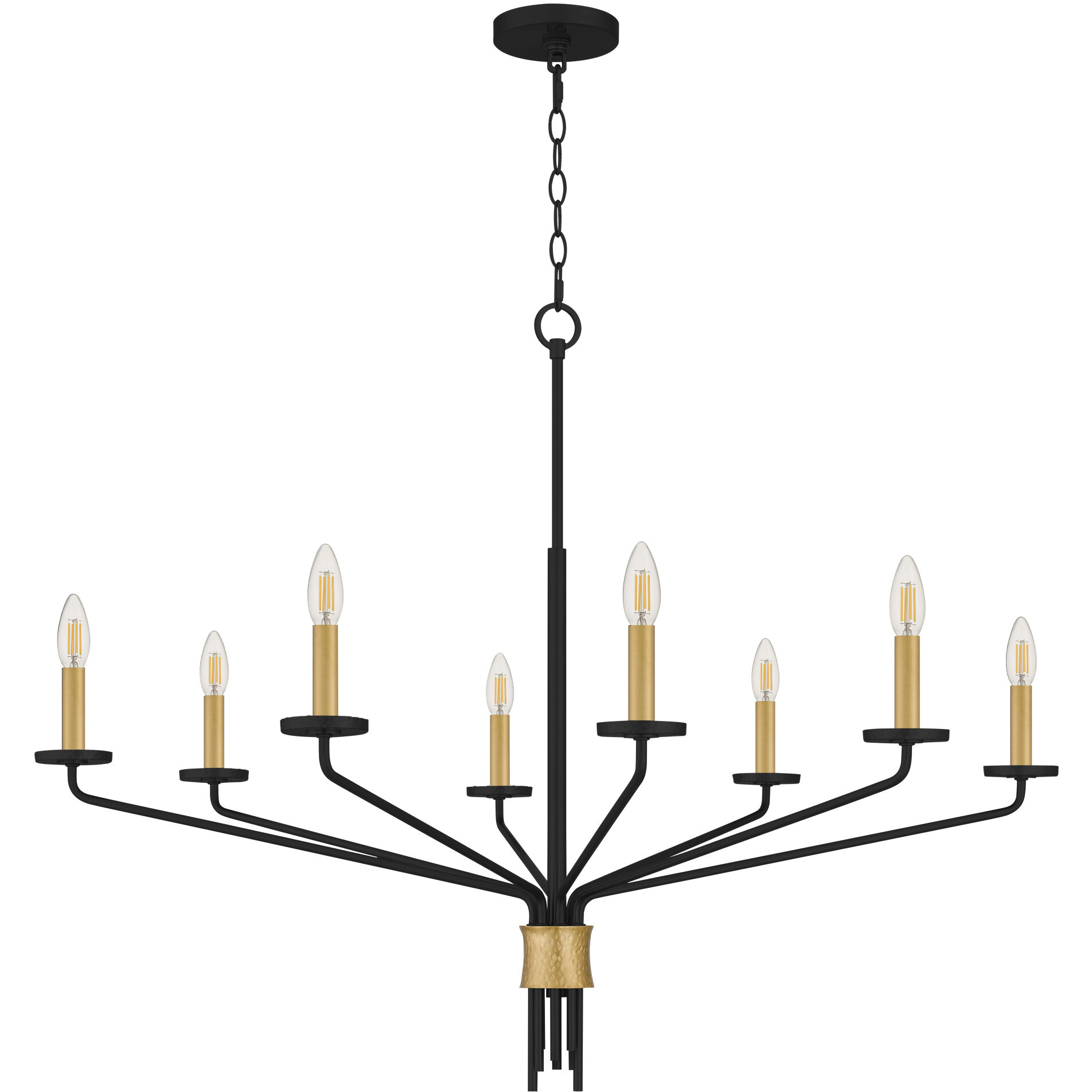 Alexander 8 Light 40 inch Matte Black Chandelier Ceiling Light