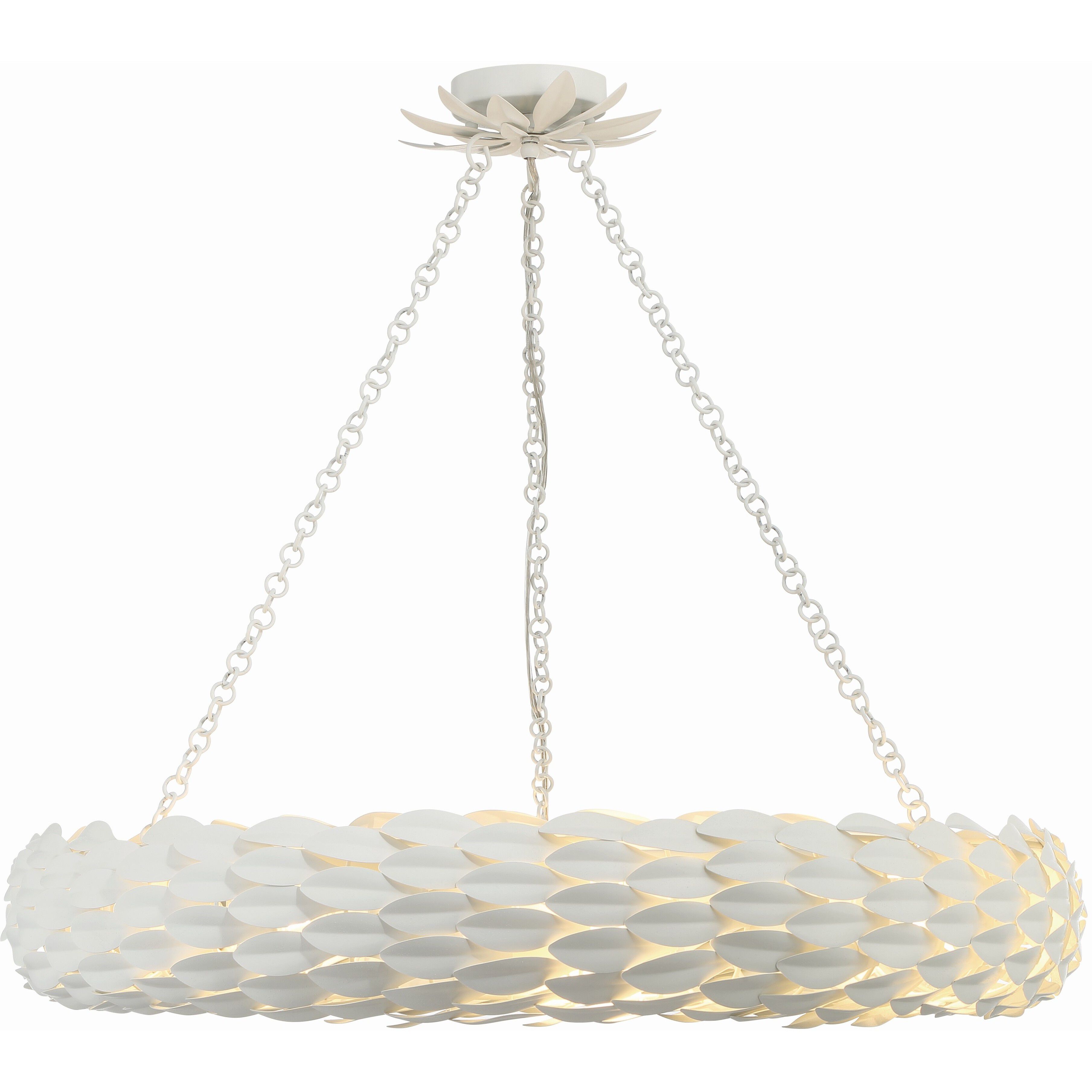 Broche 8 Light 33.5 inch Matte White Chandelier Ceiling Light