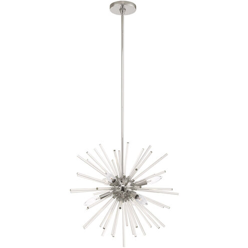 Utopia 6 Light 20 inch Polished Chrome Pendant Chandelier Ceiling Light