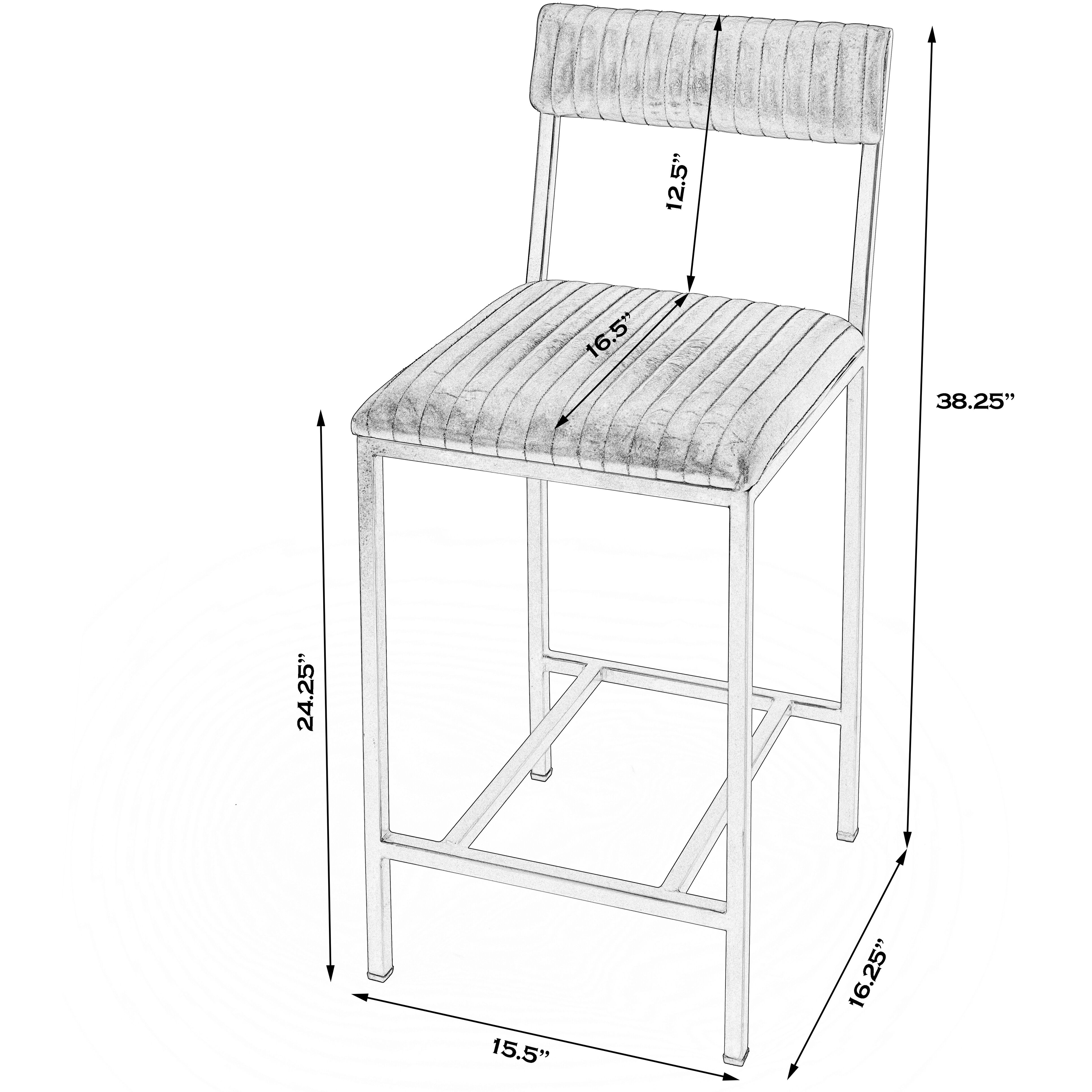 Houston 24" Leather Counter Stool in Medium Brown