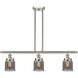 Ballston Small Bell LED 36 inch Brushed Satin Nickel Island Light Ceiling Light in Plated Smoke Glass, Ballston