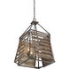 Hartberg 4 Light 20.5 inch Aged Driftwood Outdoor Hanging Lantern