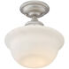 School House 1 Light 10 inch Pewter Semi-Flush Ceiling Light