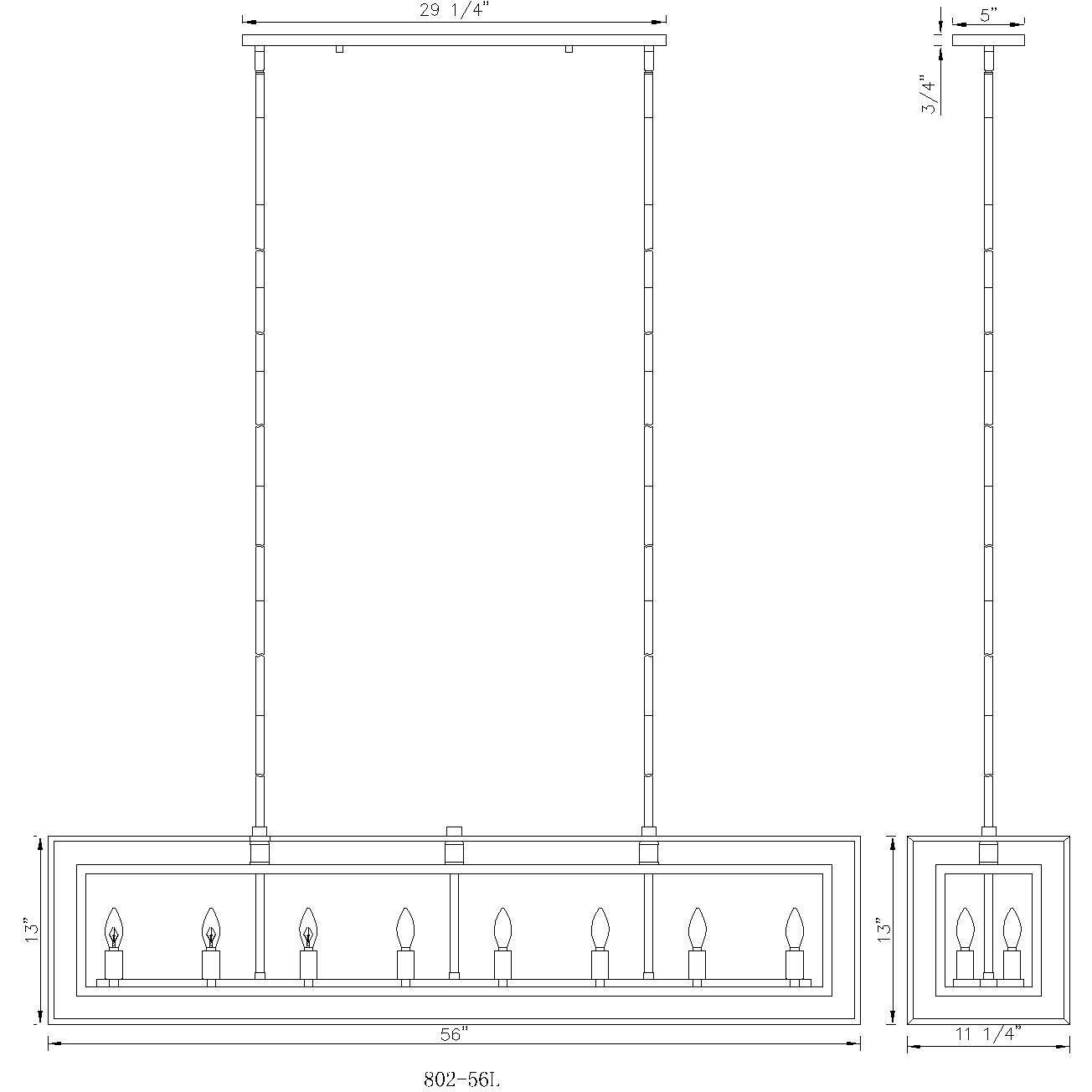 Infinity 16 Light 56 inch Misty Charcoal Linear Chandelier Ceiling Light