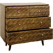 Diamond Cube Mahogany Brown and Brushed Brass Chest