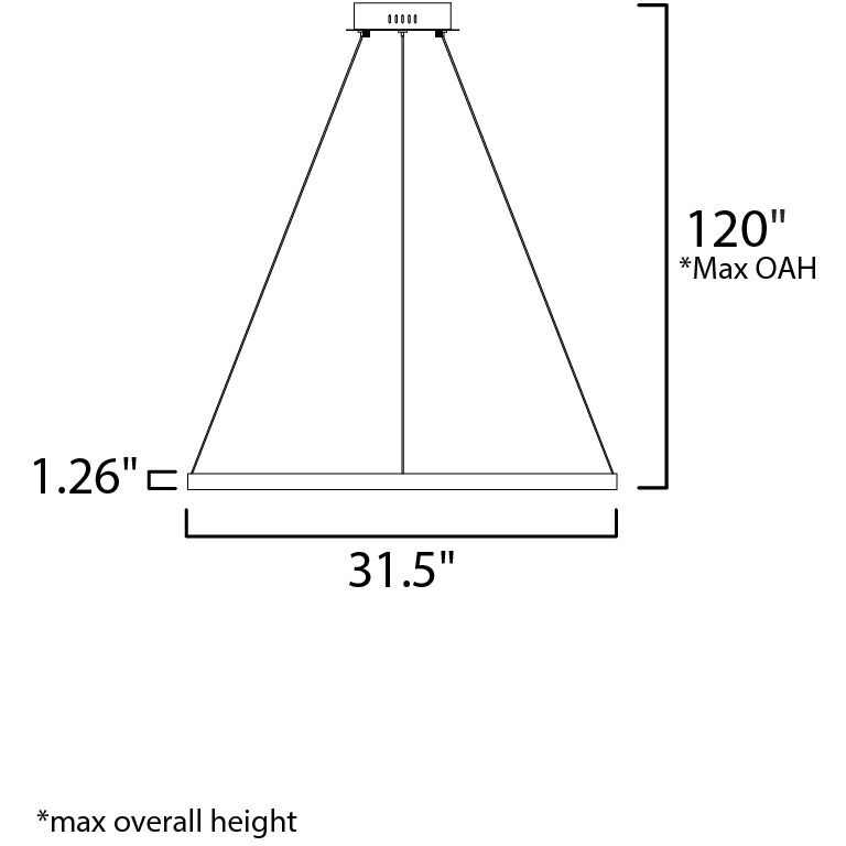 Groove LED 31.5 inch Black Single Pendant Ceiling Light