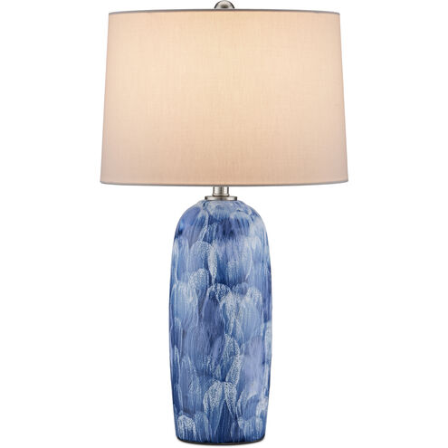 Pallas 27.5 inch 150 watt Blue/White/Brushed Nickel Table Lamp Portable Light