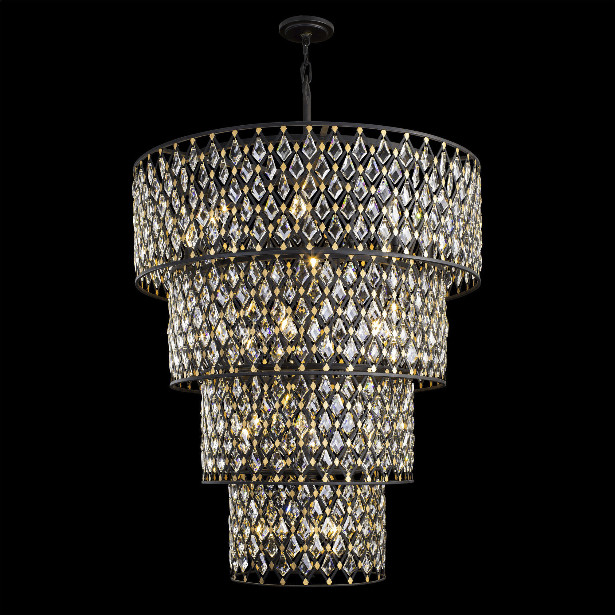 Windsor 21 Light 40 inch Carbon Black/Havana Gold Chandelier Ceiling Light