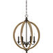 Findlay 6 Light 22 inch Artisan Rust Pendant Ceiling Light