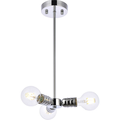 Reyes 3 Light 7.5 inch Chrome Pendant Ceiling Light