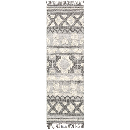 Cheyenne 96 X 30 inch Charcoal/Ivory/White/Cream Rugs