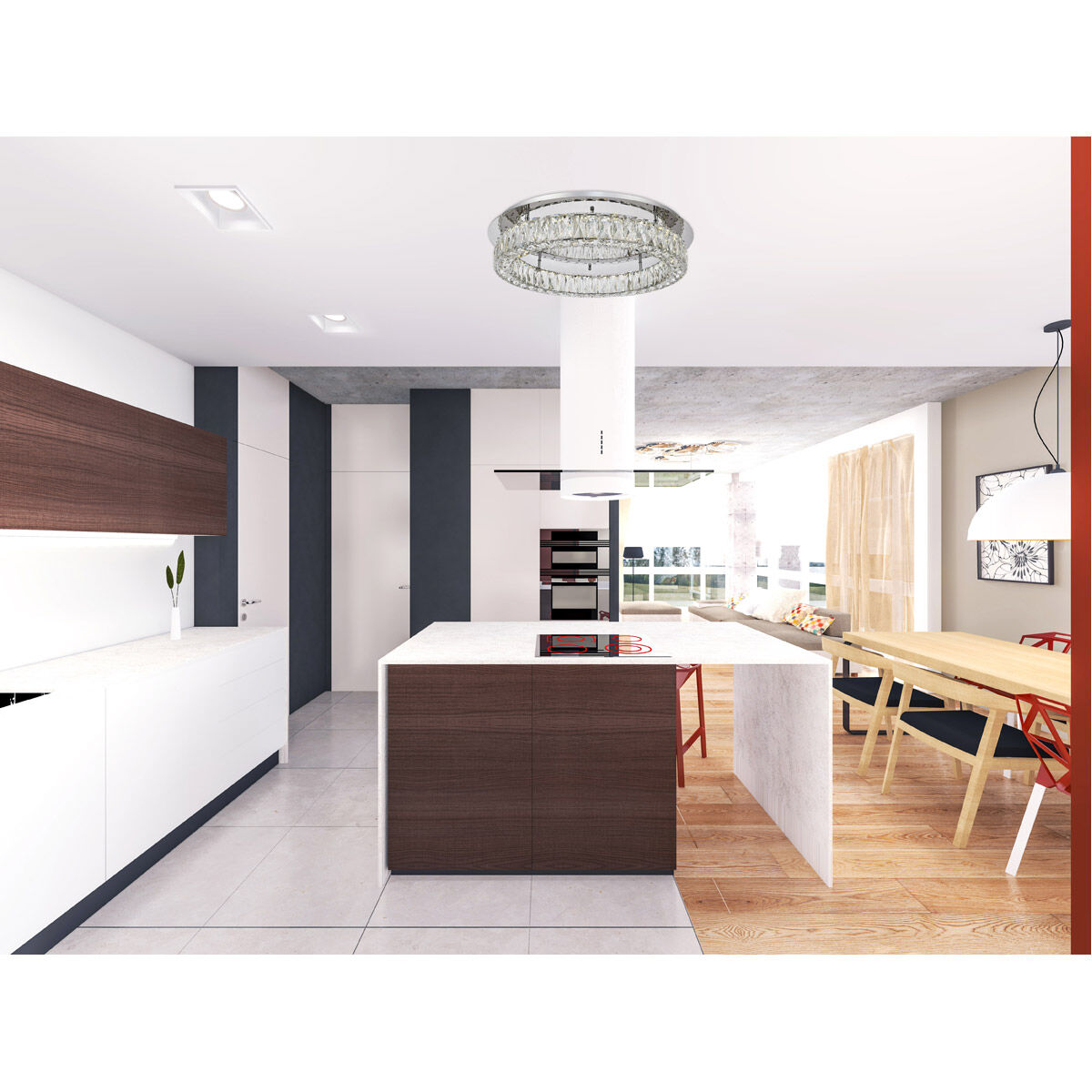 Monroe LED 26 inch Chrome Flush Mount Ceiling Light 