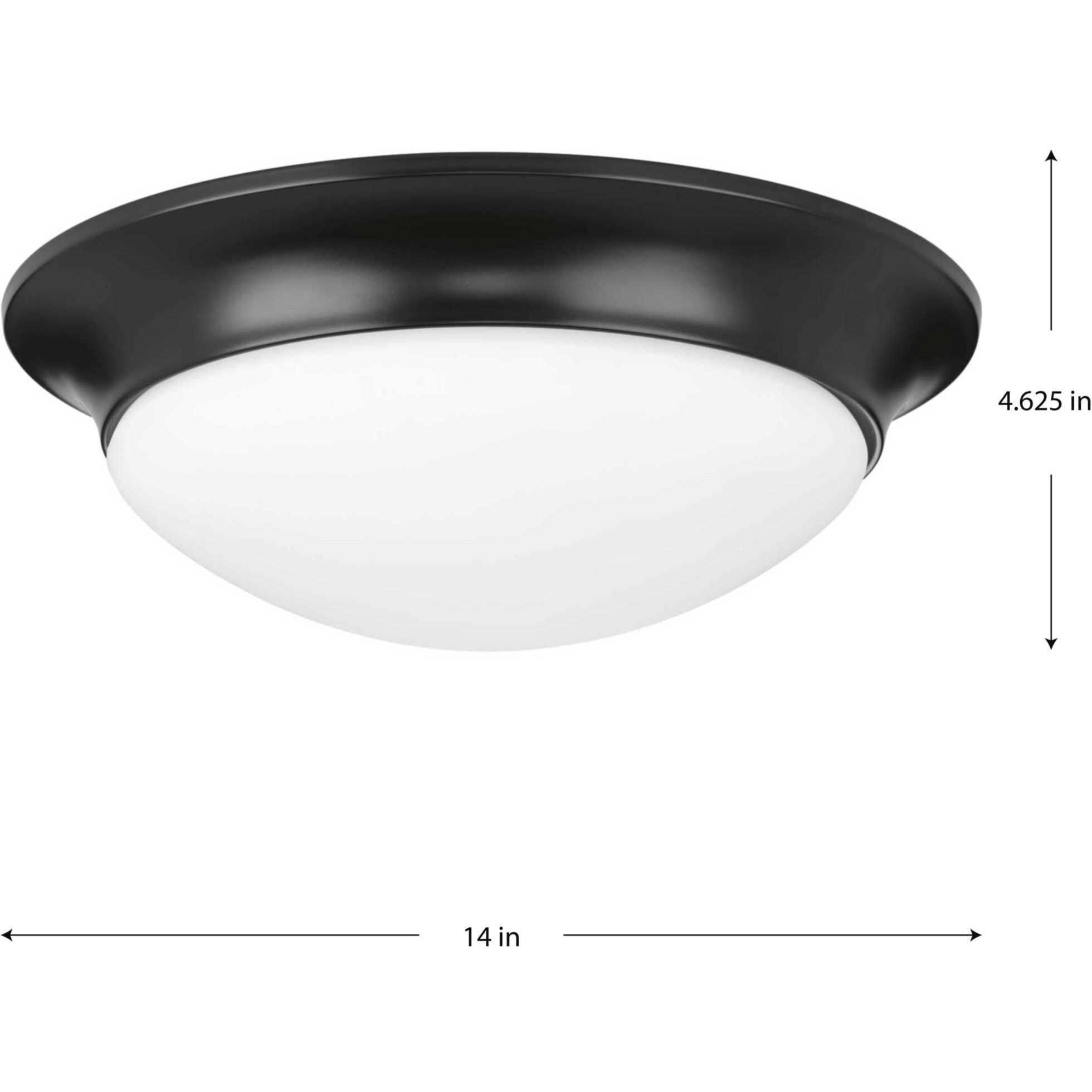 Etched Glass Close-to-Ceiling 2 Light 14 inch Matte Black Flush Mount Ceiling Light