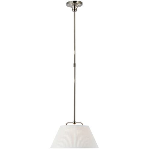 Amber Lewis Serrato LED 20 inch Polished Nickel Hanging Shade Ceiling Light