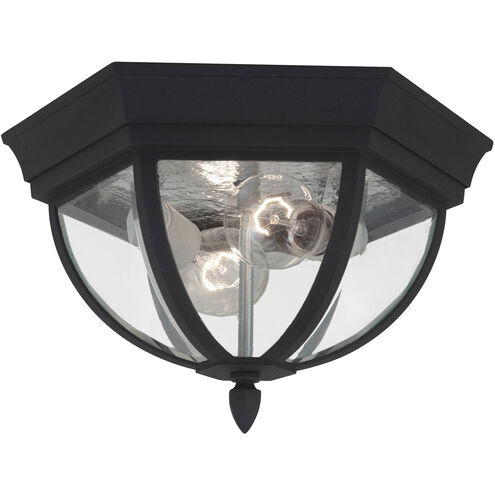 Wynfield 2 Light 12.75 inch Black Outdoor Ceiling Flush Mount