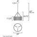 Jolie LED 24 inch Polished Nickel Single Pendant Ceiling Light