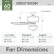 Reveille 60 inch Matte Black with Golden Maple/Stone Blades Ceiling Fan
