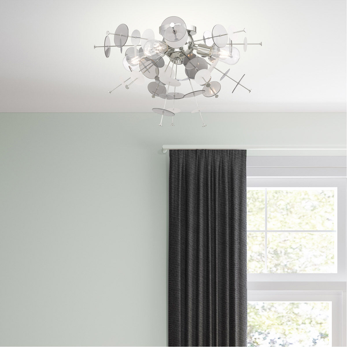 Circulo 4 Light 24 inch Polished Chrome Flush Mount Ceiling Light