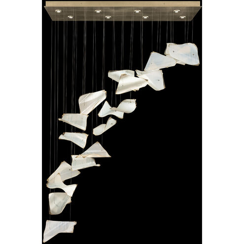 Elevate LED 54 inch Gold Pendant Ceiling Light in Gold Leaf, Blank Pages Studio Glass