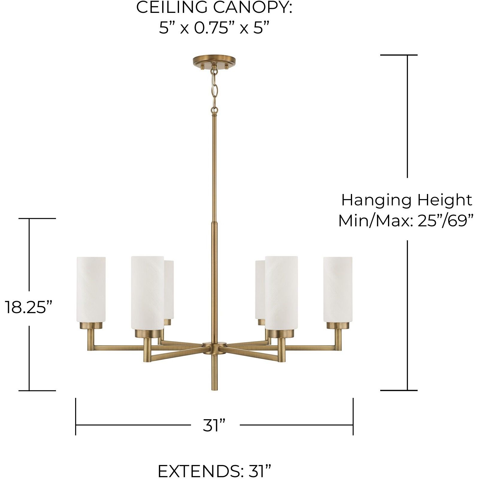 Alyssa 6 Light 31 inch Aged Brass Chandelier Ceiling Light