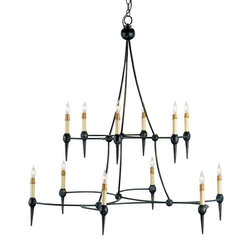 Danielli 12 Light 41 inch French Black Chandelier Ceiling Light