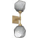 Gem LED 6.5 inch Gilded Brass Indoor Sconce Wall Light in 3000K LED, Smoke, Double